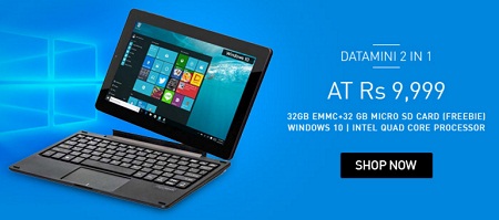 India Desire : Buy Datamini 2-in-1 Laptop With 32 GB SD Card Free At Rs. 9999 Only From Snapdeal